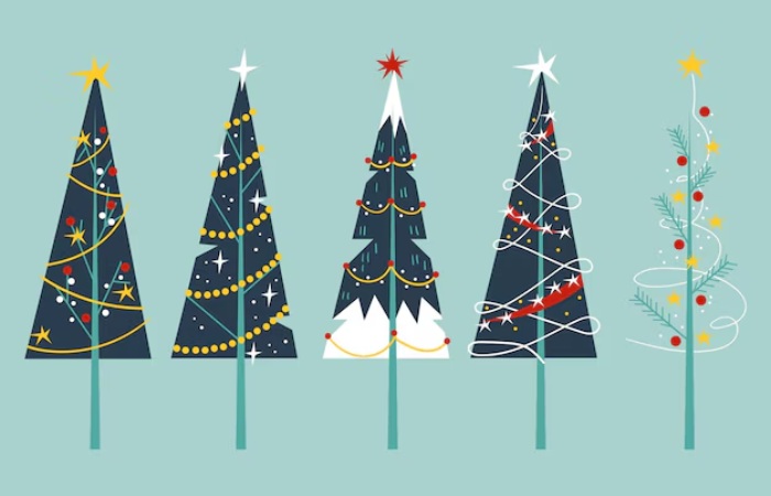 2. Minimalist Christmas Tree Clipart